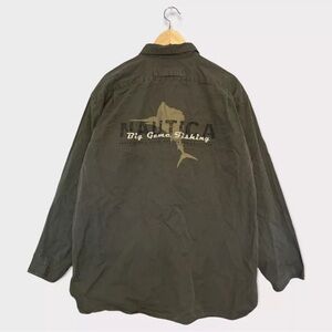 VTG 90s Nautica Big Game Fishing 1/4 Zip Collared Shirt Mens Size L Oversized